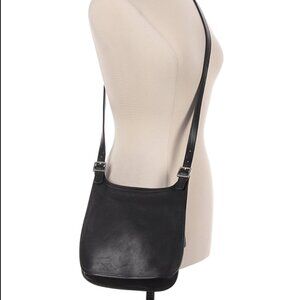 Coach Vintage Small Hippie Black Leather w. Silver Hardware Crossbody Flap Bag